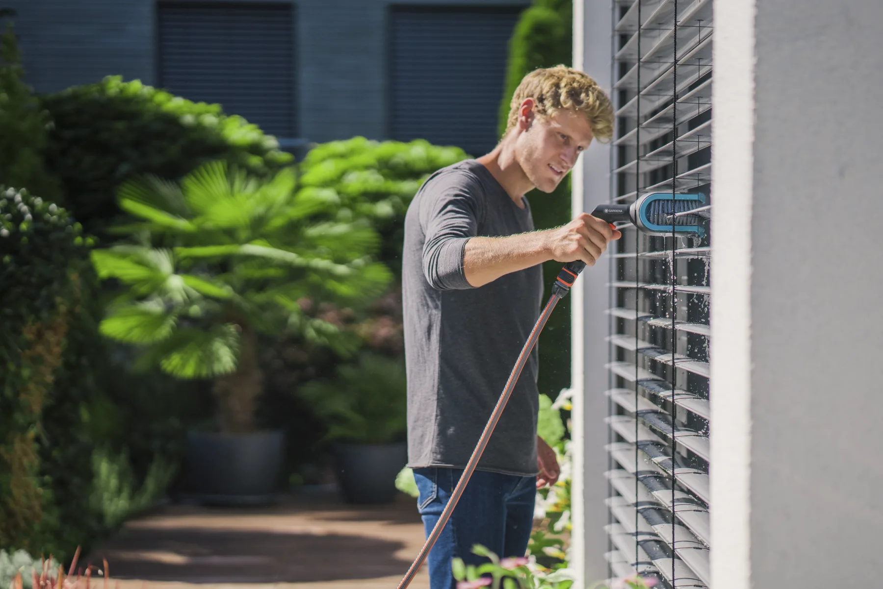 Cleansystem kartáč na žaluzie, čistič lamel s přípojkou vody