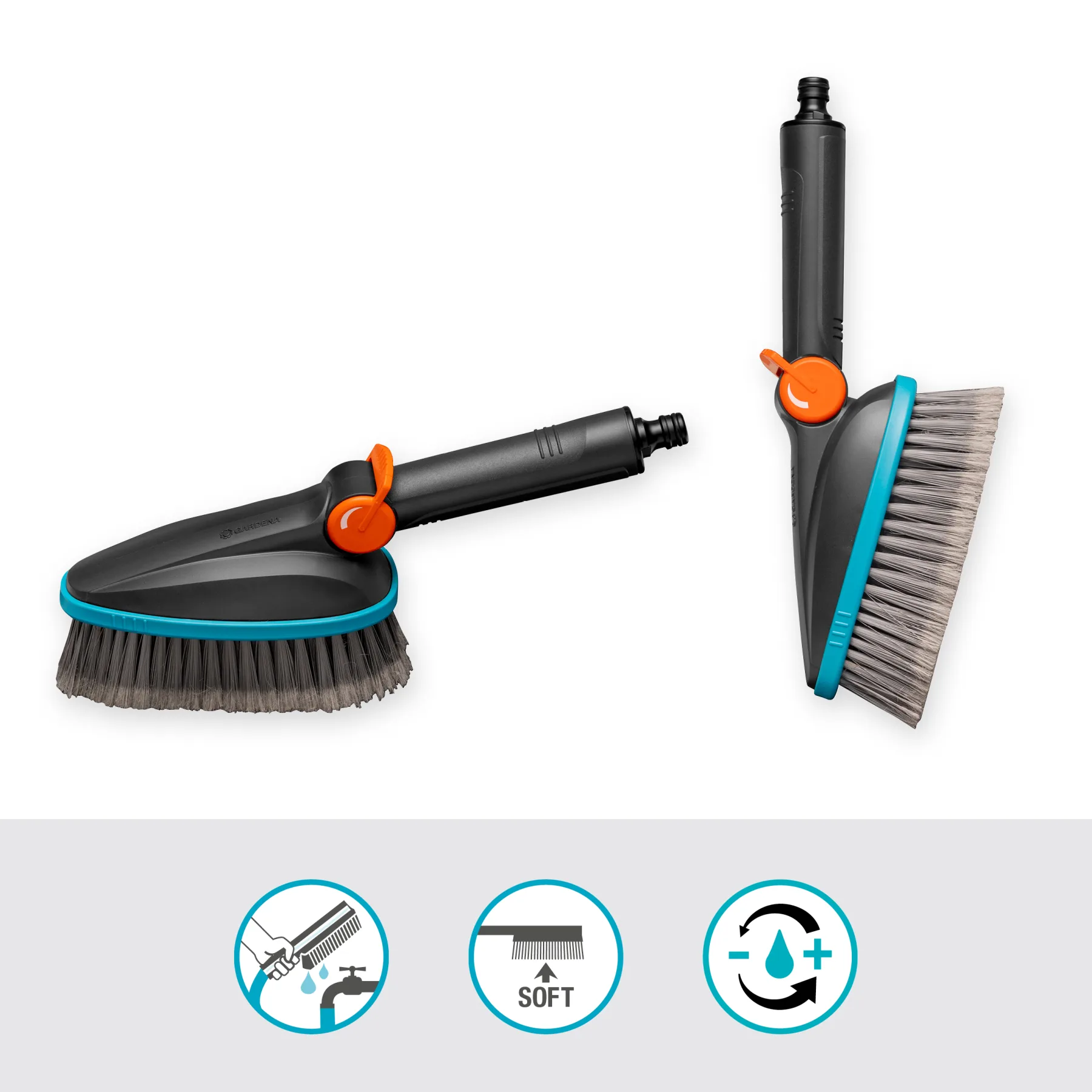 Cleansystem ruční kartáč M měkký, s přípojkou na hadici
