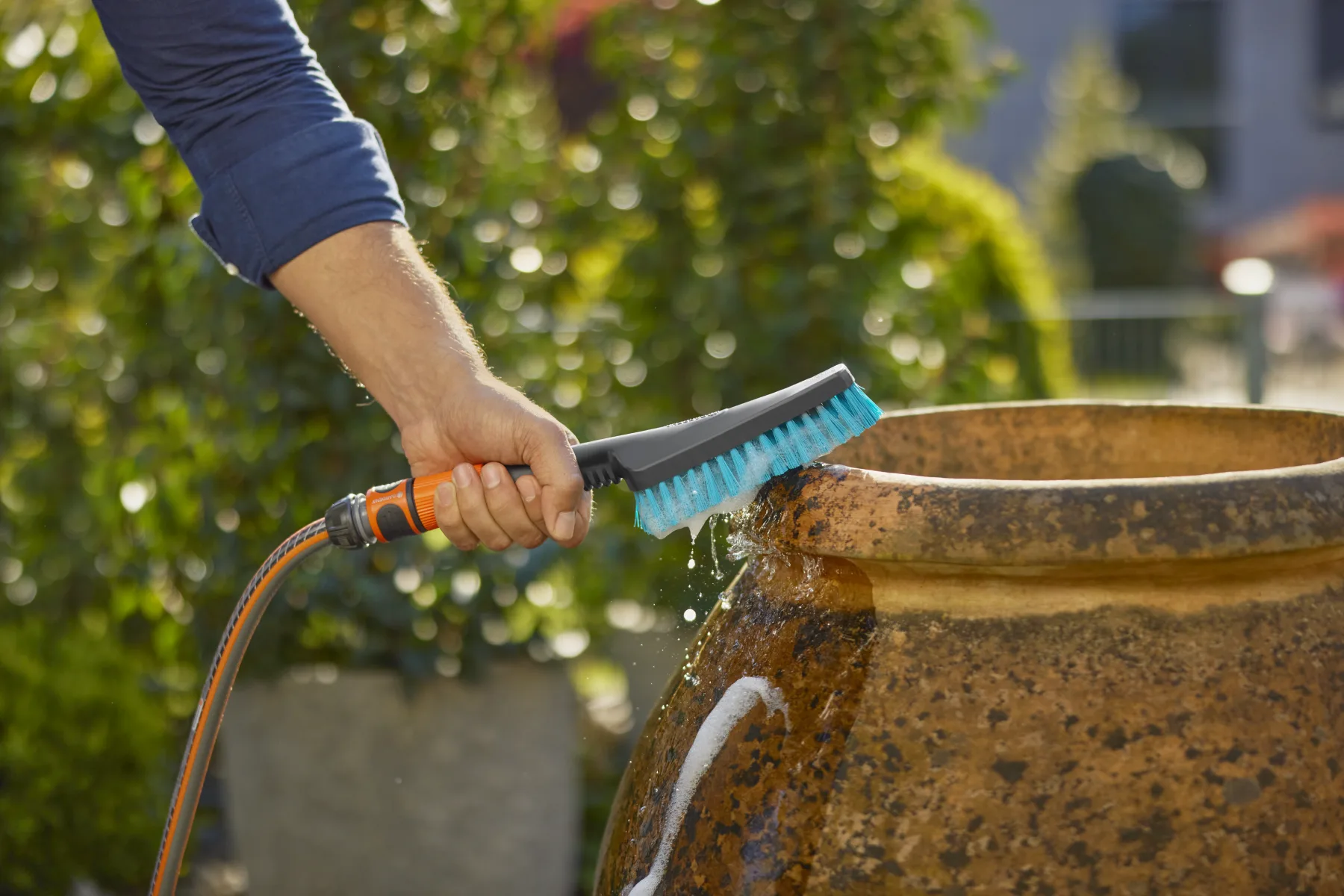 Cleansystem ruční kartáč S tvrdý, s přípojkou na hadici