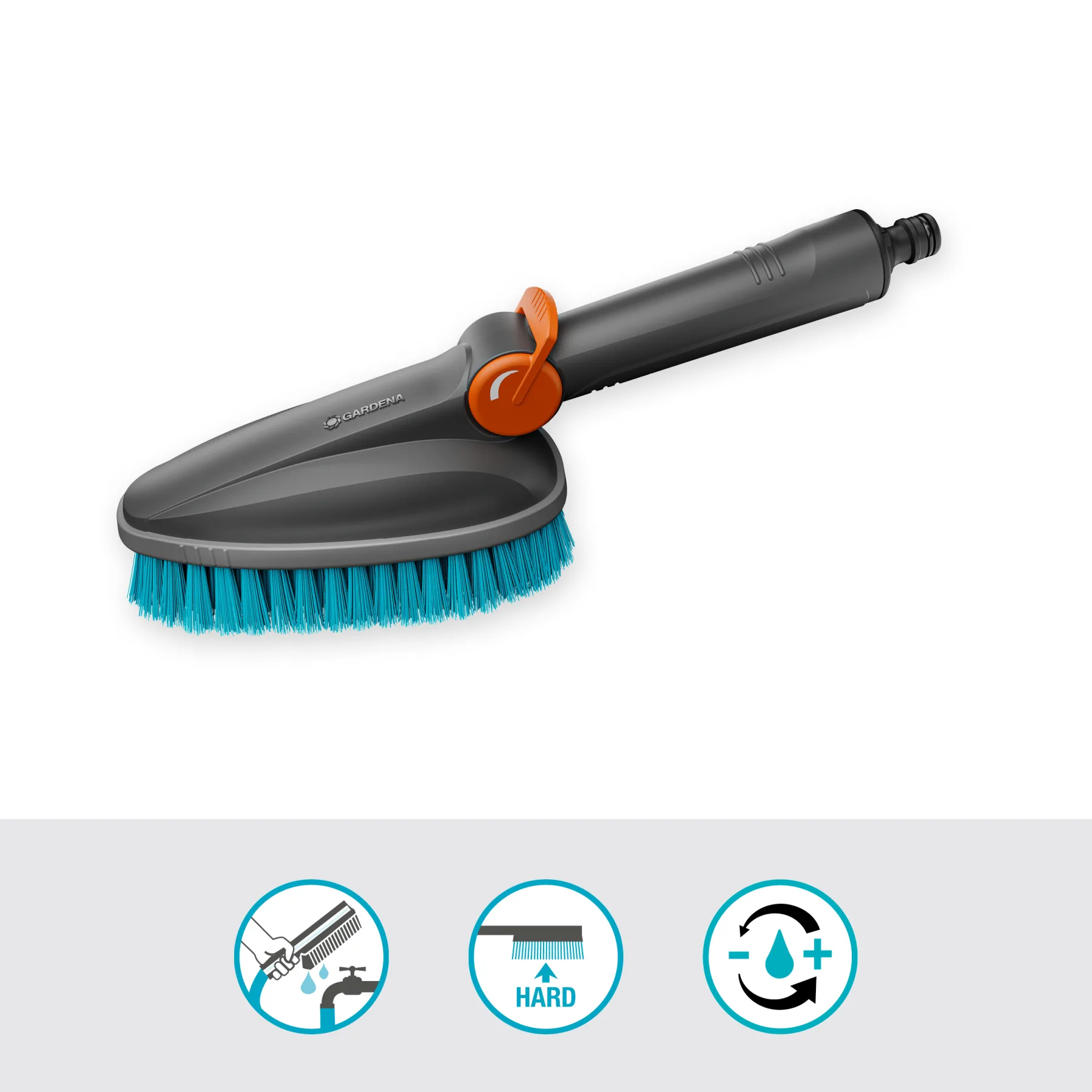 Cleansystem ruční kartáč M tvrdý, s přípojkou na hadici
