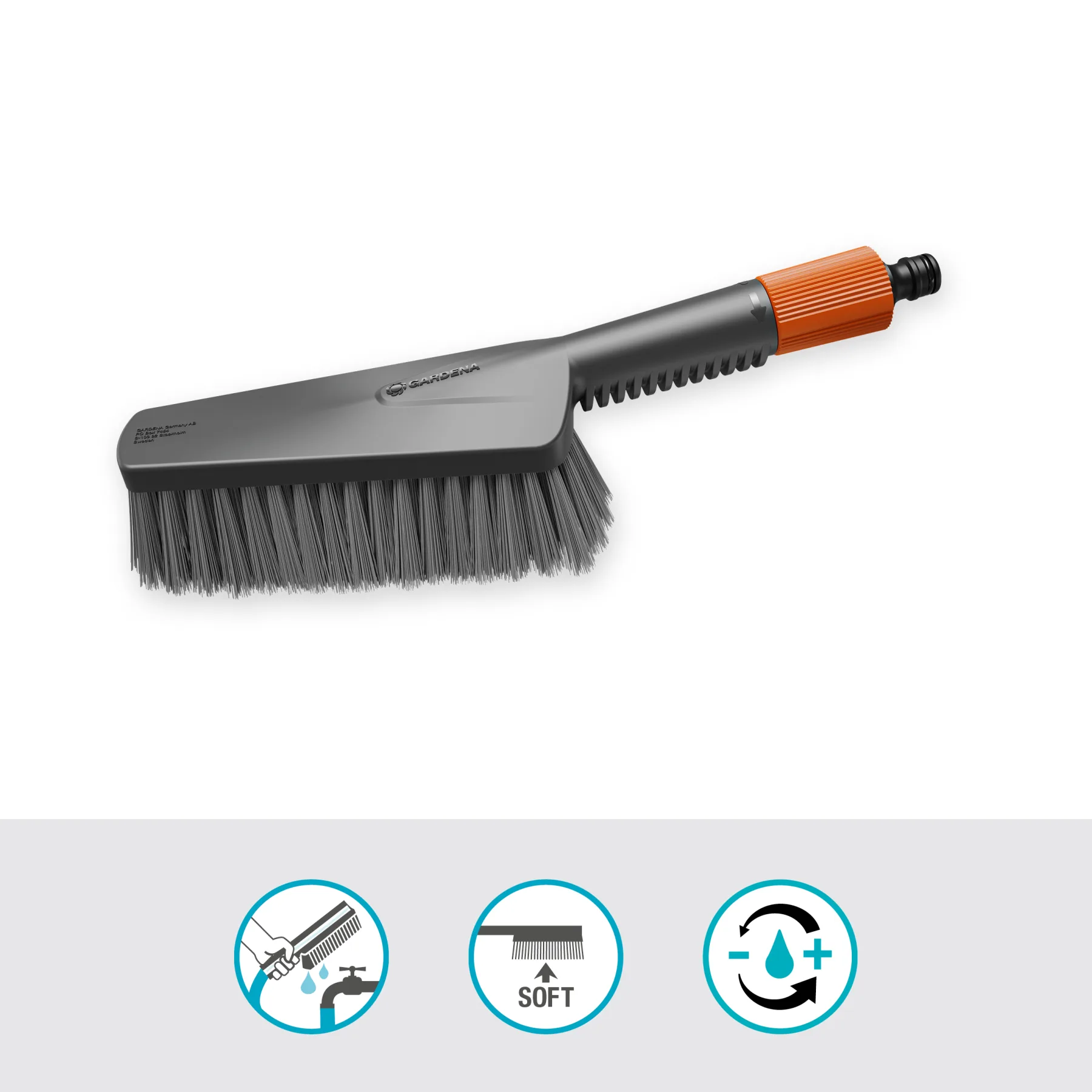 Cleansystem ruční kartáč M měkký, s přípojkou na hadici