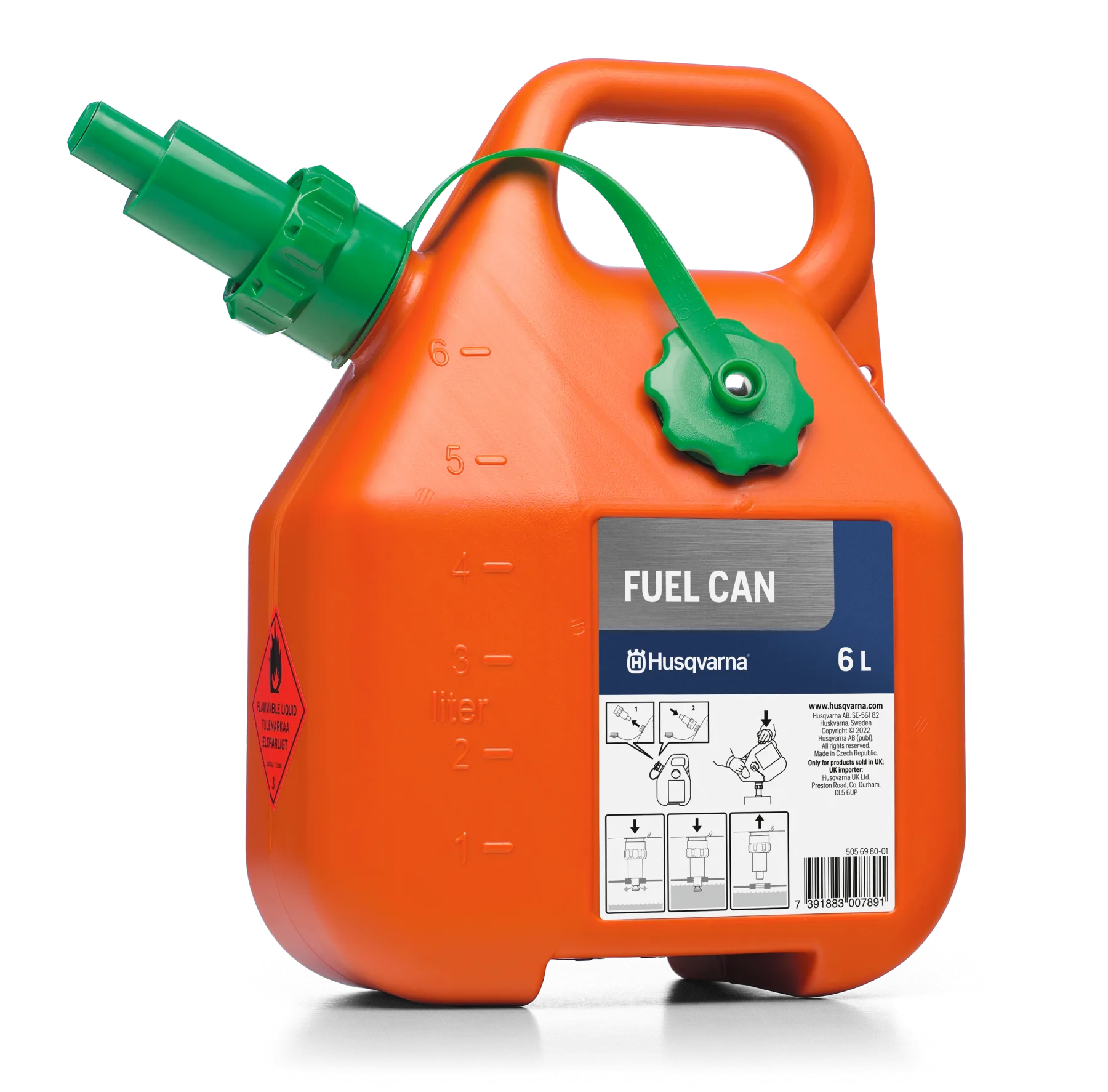 Kanystr na benzín, 6 l, oranžový