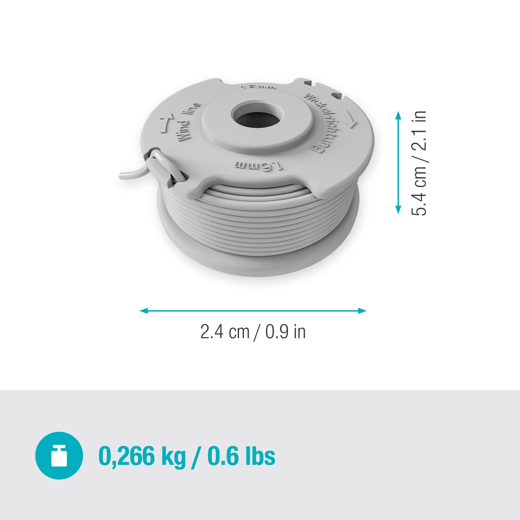 Cívka se strunou 1.6 mm, příslušenství